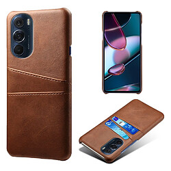 Coque en TPU + PU avec porte-cartes marron pour votre Motorola Edge X30