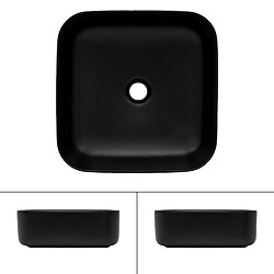 Avis ML-Design Lavabo céramique noir avec garniture de vidage lave-mains moderne 395x395x140 mm