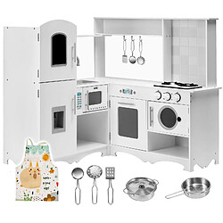 Mamabrum Grande Cuisine Enfants En Bois XXXL Angle Blanche