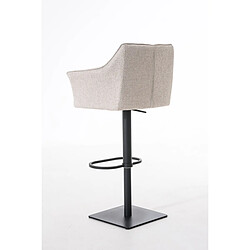 Acheter Decoshop26 Tabouret de bar chaise haute de comptoir couture carrées assise en tissu crème cadre en métal noir 10_0004695