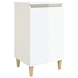 Maison Chic Table de chevet,Table de Nuit,Meuble de Rangement blanc brillant 40x35x70 cm bois d’ingénierie