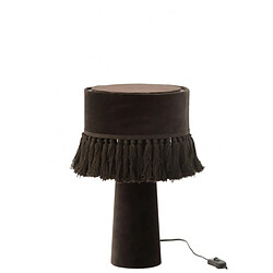 Dansmamaison Lampe Eve Ronde Velours Coton Noir