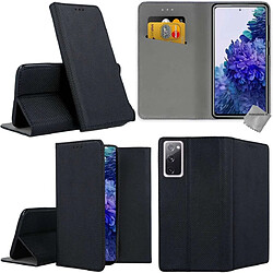 Htdmobiles Housse etui portefeuille avec coque intérieure en silicone pour Samsung Galaxy S20 FE 5G (Fan Edition) + film ecran - NOIR MAGNET