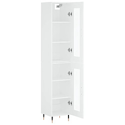 Avis vidaXL Buffet haut Blanc 34,5x34x180 cm Bois d'ingénierie