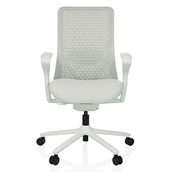 Chaise de bureau / chaise pivotante VERVIO dossier résille 3D / assise tissu blanc hjh OFFICE