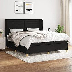 Maison Chic Lit Adulte - Lit simple Lit à sommier tapissier avec matelas moelleux - Meuble de Chambre - Noir 160x200 cm Tissu -MN89950