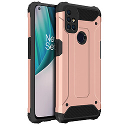 Avizar Coque OnePlus Nord N10 5G Hybride Design Relief Antichute rose champagne