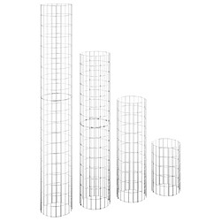 vidaXL Lits surélevés à gabion circulaires 4 pcs Ø30x50/100/150/200 cm