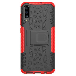 Wewoo Coque Rigide Pour Galaxy A70s Texture TPU + PC Case antichoc avec support Rouge