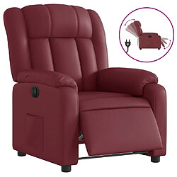 vidaXL Fauteuil inclinable électrique Rouge bordeaux Similicuir