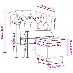 vidaXL Fauteuil avec repose-pied marron similicuir pas cher