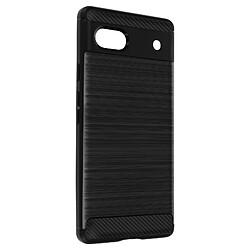 Avizar Coque Google Pixel 6a Renforcée Souple Carbone Effet Brossé Noir