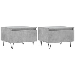 Maison Chic Lot de 2 Tables basses,Table Console pour salon gris béton 50x46x35 cm bois d'ingénierie -MN20353