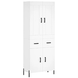 vidaXL Buffet haut Blanc 69,5x34x180 cm Bois d'ingénierie