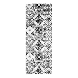 Thedecofactory AZULEJOS VINYLE - Tapis de cuisine carreaux de ciment noir 45x120