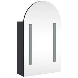 Acheter Maison Chic Armoire de bain à miroir,Meuble haut de rangement de salle de bain avec LED arquée gris 42x13x70 cm -GKD741960