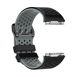 Bracelet de sport en silicone avec bracelet en silicone souple pour montre intelligente ionique noir-gris