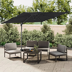 Maison Chic Parasol Jardin | Parasol cantilever à double toit Noir 400x300 cm - GKD72700