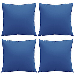 Avis vidaXL Coussins de canapé 4 pcs bleu royal 50x50 cm tissu