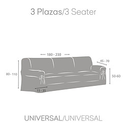 Acheter Housse de canapé Eysa LEVANTE Gris 100 x 110 x 230 cm