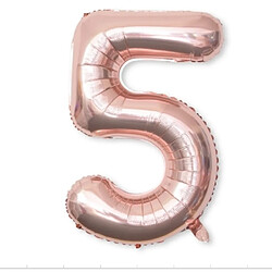 Wewoo Décorations de Fête 2 PCS 40 Pouces Aluminium Nombre Ballons Anniversaire Mariage Décor Enfants Ball Fournitures 5-Or Champagne