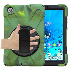 Coque en TPU + Silicone avec béquille pivotante à 360° et fente pour stylo camouflage pour votre Lenovo Tab M8 8 TB-8505F/8505X 2019