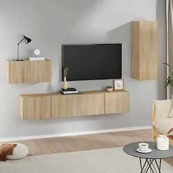 vidaXL Ensemble de meubles TV 4 pcs Chêne sonoma Bois d'ingénierie