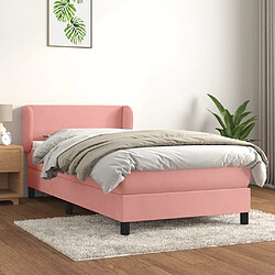 Maison Chic Lit Adulte - Lit simple Lit à sommier tapissier avec matelas moelleux - Meuble de Chambre - Rose 90x190 cm Velours -MN50253