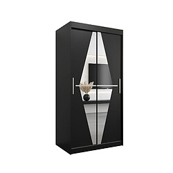 Abiks Meble Armoire Boliwia à portes coulissantes 200/100/62 2 portes (noir/noir)