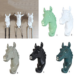 Mur De Tête De Cheval Décoratif Montage Cintre Manteau De Résine Chapeau Crochet Gris Rustique