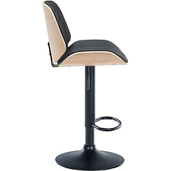 Decoshop26 Tabouret de bar design moderne coutures verticales en bois clair PVC noir et métal noir 10_0005297