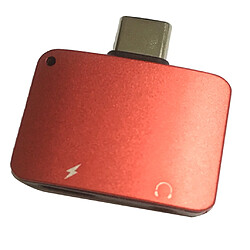 Avis 2 en 1 type c adaptateur répartiteur audio câble de charge audio rouge