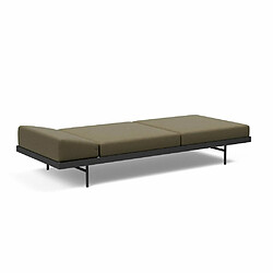 Acheter Inside 75 INNOVATION LIVING Canapé design PURI convertible lit 195*80 cm tissu Vivus Dusty Olive avec table noyer