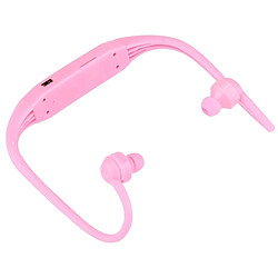 Acheter Wewoo Casque Bluetooth Sport rose pour les smartphone et iPad ordinateur portable MP3 ou autres périphériques audio, stockage maximum de carte SD: 8 Go imperméable à l'eau stéréo sans fil étanche écouteurs intra-auriculaires avec micro SD,