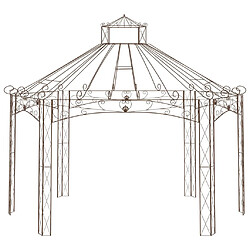 vidaXL Pavillon de jardin Marron antique 558x350x408 cm Fer