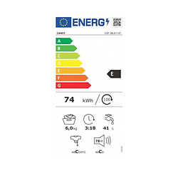 Lave-linge top 6kg 1200 tours/min blanc - CST26LE/1-47 - CANDY