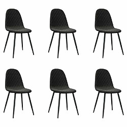 Maison Chic Lot de 6 Chaises à manger | Chaise de salle à manger cuisine noir velours -GKD95772