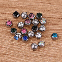 Boule de rechange de bijoux de piercing d'acier inoxydable de couleur du mélange 20PCS 1,6 x 5mm