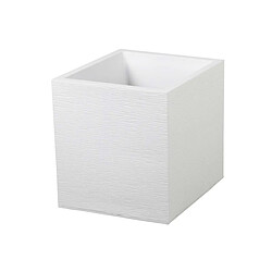 Jardinière carrée Graphit 39,5 x 39,5 x 43,5 cm - 35 L - Blanc cérusé - Eda