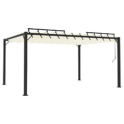 Maison Chic Tonnelle | Pergola avec toit à persienne 3x4 m Crème Tissu et aluminium -GKD12968