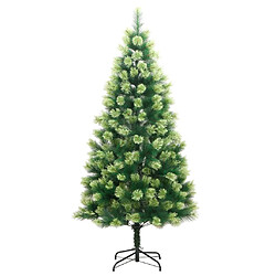 vidaXL Sapin de Noël artificiel à charnières avec support 210 cm