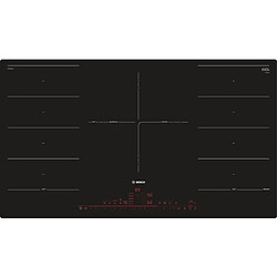 Bosch PXV901DV1E Table de Cuisson 11100W 240V Câble Électrique 5 Zones Détection Automatique Verre et Céramique Noir