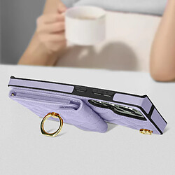 Avizar Coque Cordon pour Samsung Galaxy S23 Ultra Dos Portefeuille Bague Violet Clair pas cher