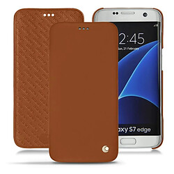 Housse cuir Samsung Galaxy S7 Edge - Rabat horizontal - Marron ( Nappa - Pantone #8B4720 ) - NOREVE