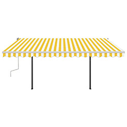 Acheter Maison Chic Auvent manuel rétractable,Store manuel de porte avec LED 4x3,5 m Jaune et blanc -GKD39483