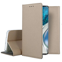 Htdmobiles Housse pour Motorola Moto G52 4G / G82 5G - etui coque pochette portefeuille + verre trempe - OR MAGNET