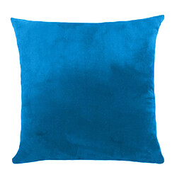 Housse De Coussin En Velours Doux Taie D'oreiller De Couleur Unie Bleu-45x45cm