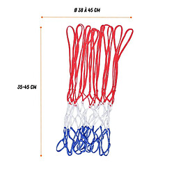 Avis Bumber Lot de 2 filets de panier de basket-ball - Rouge, blanc, bleu - Adaptabilité universelle et Installation facile