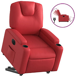 vidaXL Fauteuil inclinable électrique rouge similicuir