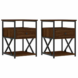 Maison Chic Lot de 2 Tables de chevet - Tables de Nuit chêne marron 40x42x55cm bois d'ingénierie